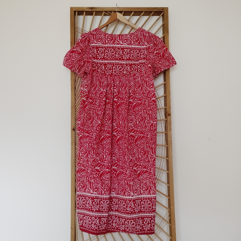 Vintage Loungees Cotton Floral Batik Maxi Dress / Size XL - Picture 7 of 11